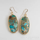 Turquoise Oval Drop Earrings