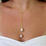 Lustrous Baroque Pearl Lariat