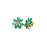 Gemstone Daisy Post Earrings