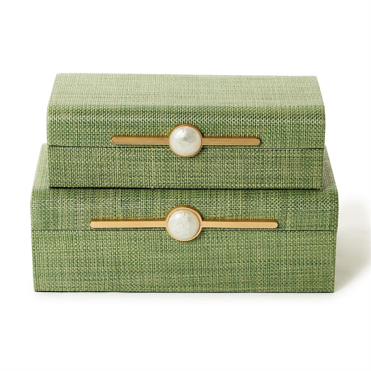 Green faux seagrass box