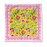 Napkins - Pink & Yellow Block print - Set of 4