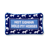 Needlepoint Pillow - Hold My Horses